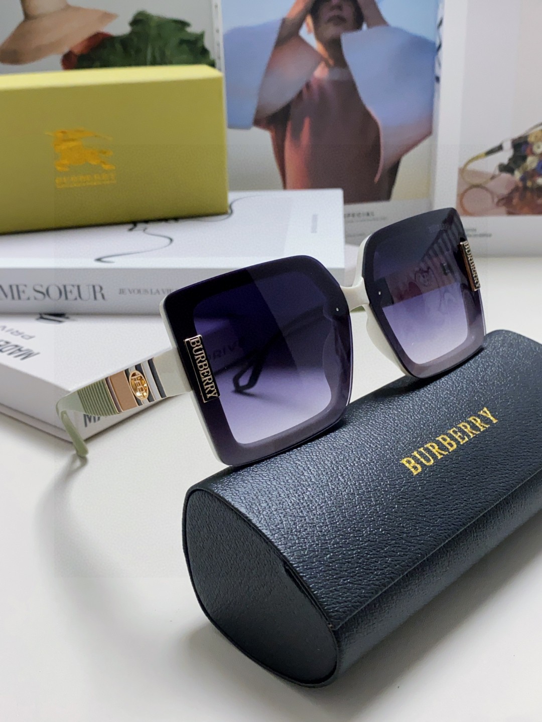 Burberry巴宝莉 2025新款潮墨镜女韩版潮防紫外线眼镜网红开车大脸显瘦高级感ins 时尚范