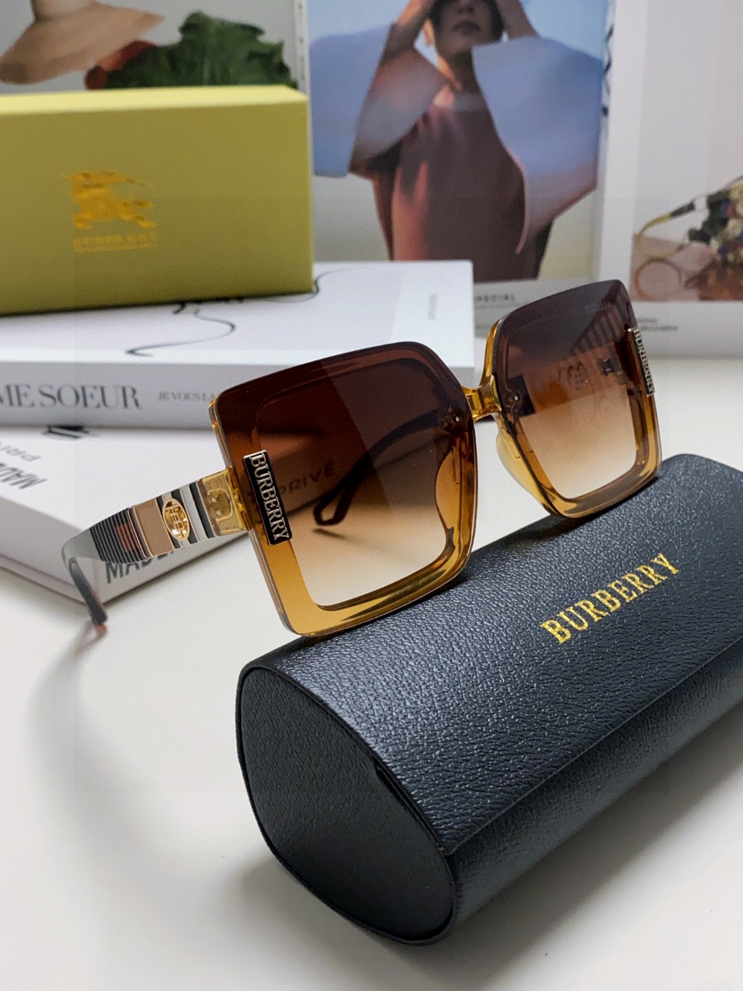  Burberry巴宝莉 2025新款潮墨镜女韩版潮防紫外线眼镜网红开车大脸显瘦高级感ins 时尚范