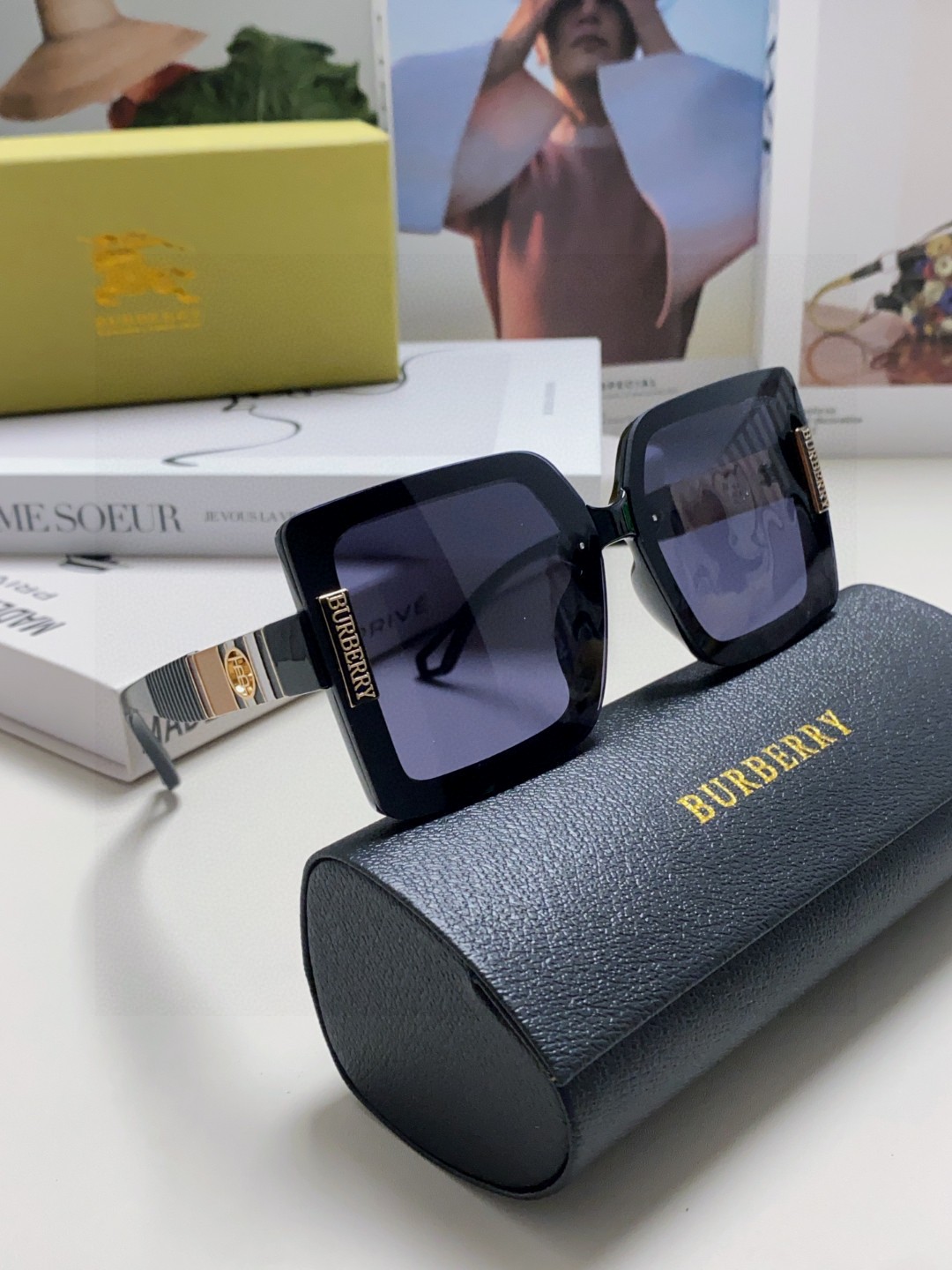  Burberry巴宝莉 2025新款潮墨镜女韩版潮防紫外线眼镜网红开车大脸显瘦高级感ins 时尚范