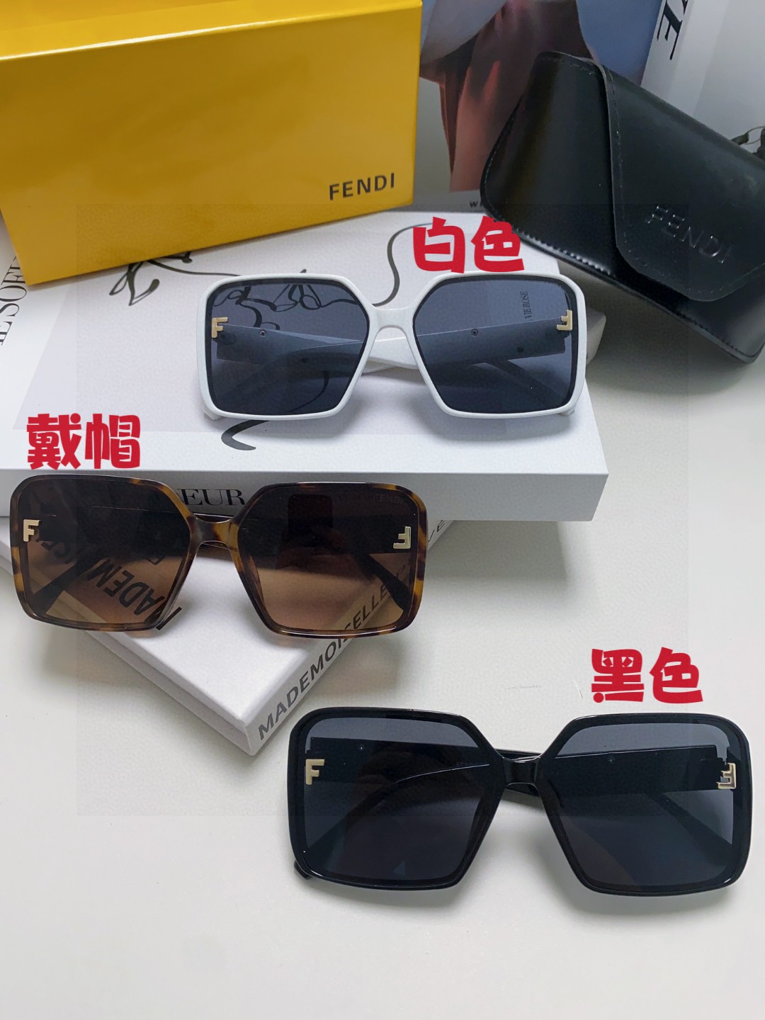  Fendi芬迪 2025新款 潮流欧美方框墨镜女高级感个性防紫外线时尚太阳镜现货 