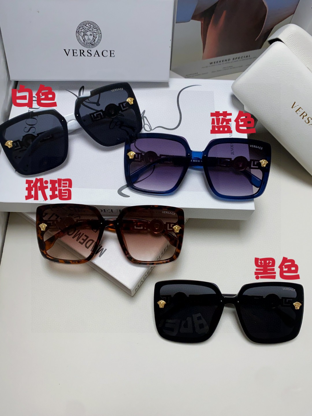  VERSACE范思哲 2025新款墨镜女网红气质复古潮流太阳镜偏光防紫外线百搭显脸小 