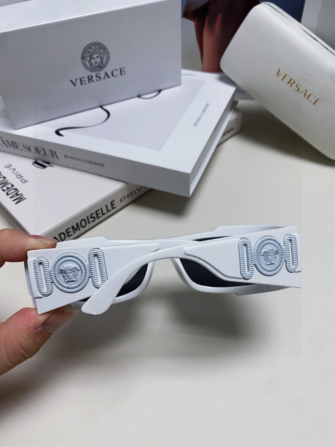  范思哲（Versace）欧美专柜流行时尚男士飞行员式 全框墨镜 