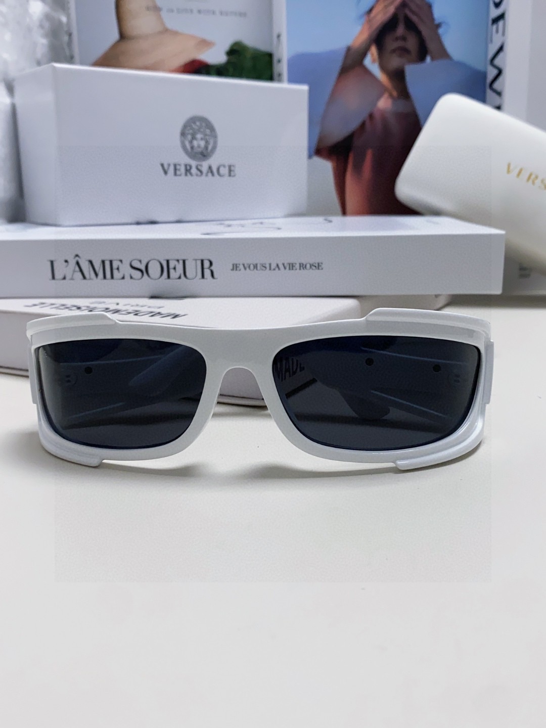 范思哲（Versace）欧美专柜流行时尚男士飞行员式 全框墨镜 