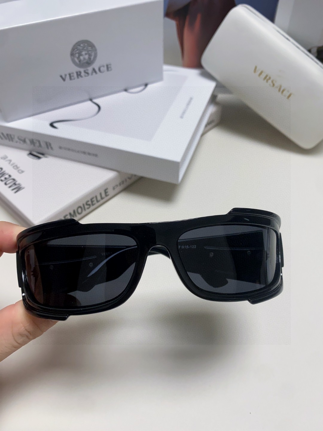  范思哲（Versace）欧美专柜流行时尚男士飞行员式 全框墨镜 