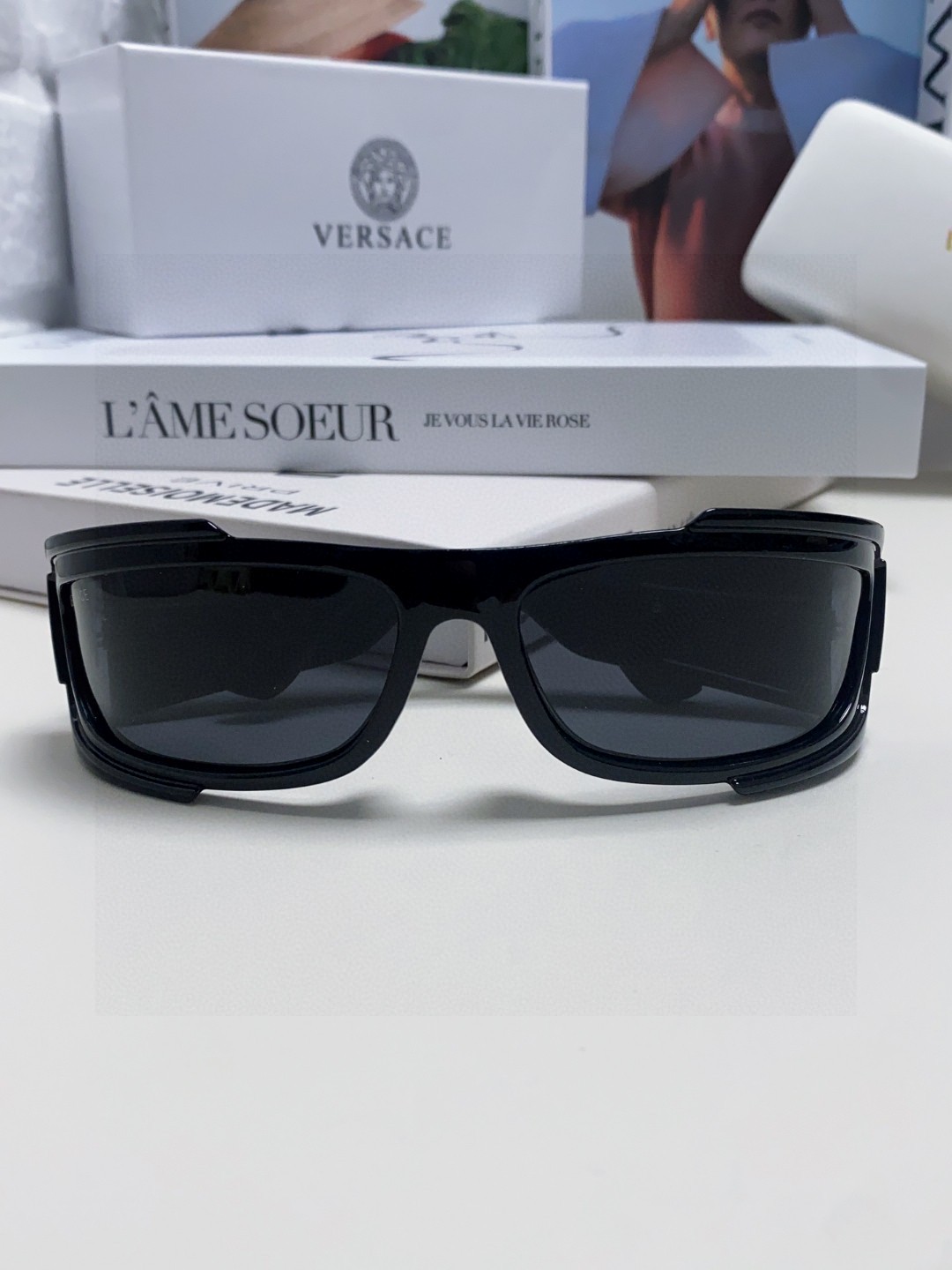  范思哲（Versace）欧美专柜流行时尚男士飞行员式 全框墨镜 