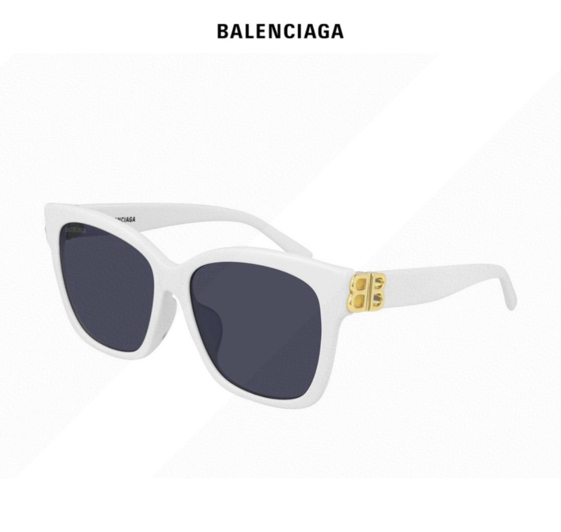  巴黎世家 BALENCIAGA太阳镜方形复古潮流墨镜复古框型与百搭镜片色彩，镜腿装饰金色对称式 BB标