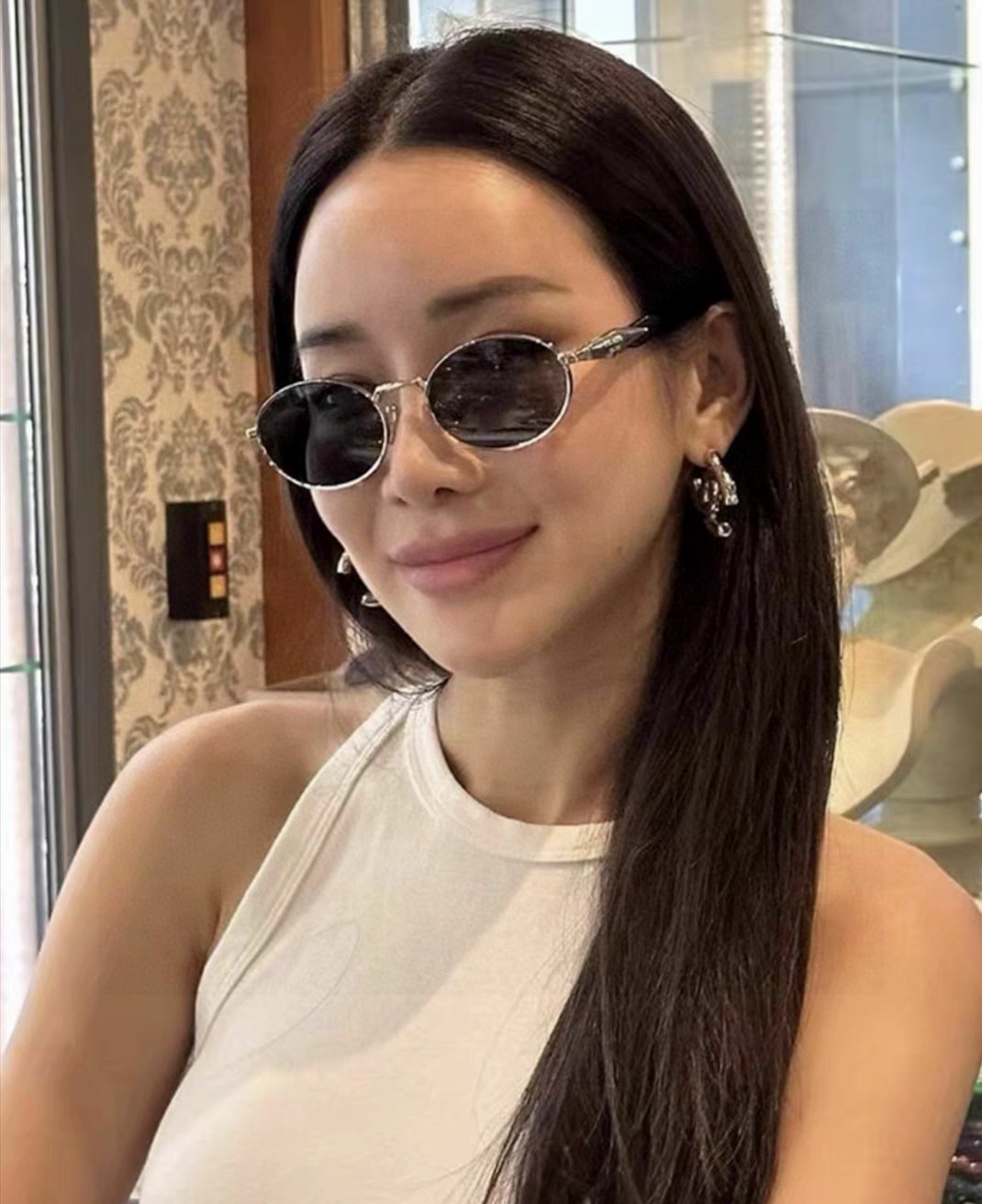  Prada普拉达 小框圆形✔️ 墨镜时尚金属大框太阳镜 