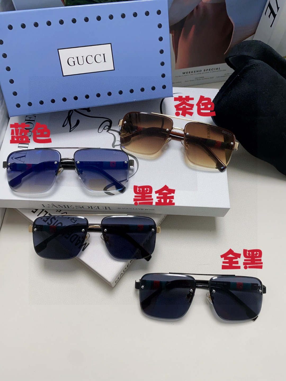  Gucci古奇 2025官方早春新款，男士太阳镜众多明星同款色‼️‼️新款大框墨镜 ，🌈🌈宝丽来超清太