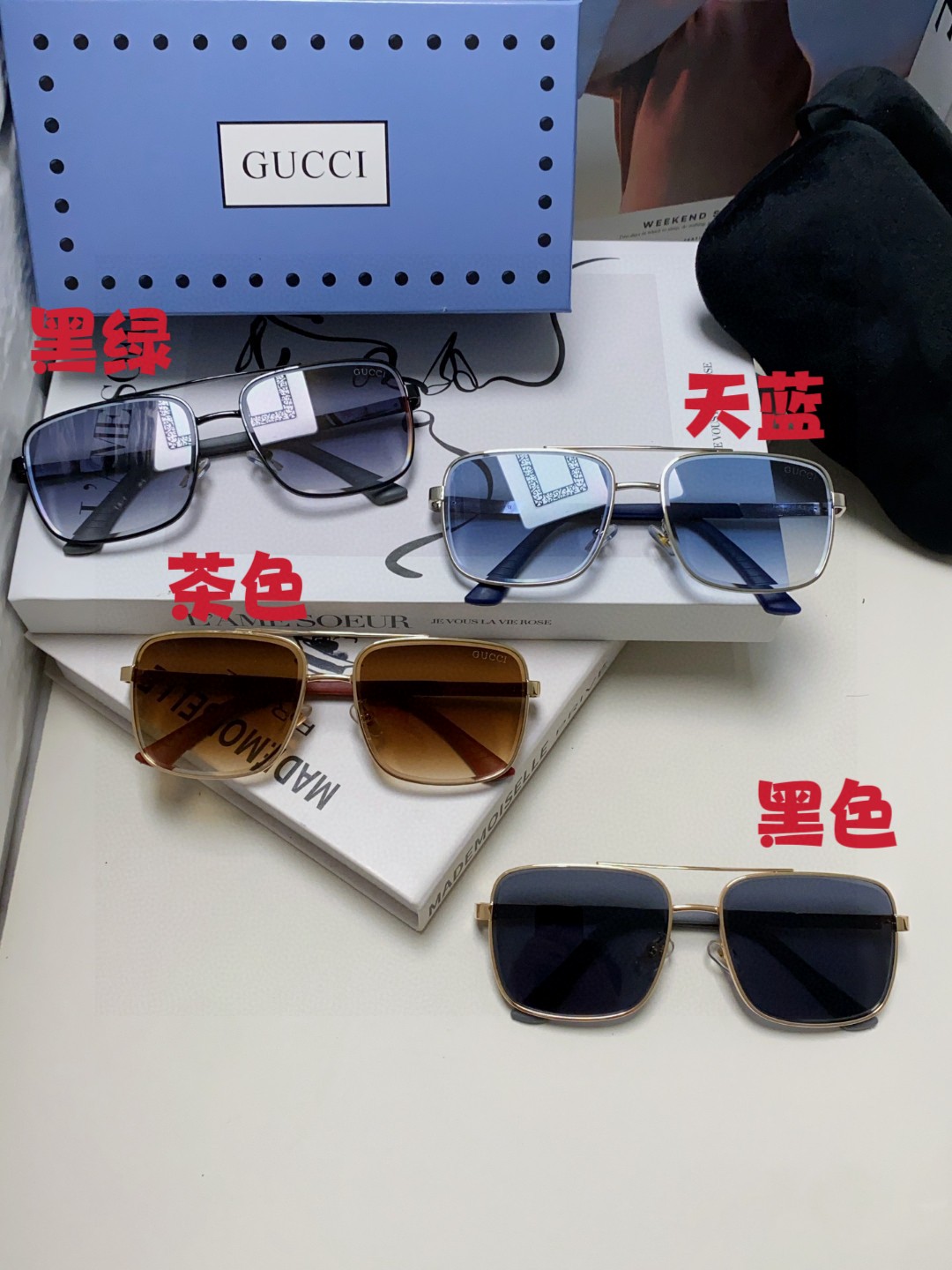  Gucci古奇 2025新款男女同款太阳镜 时尚潮流驾驶墨镜 户外出行休闲眼镜男士墨镜