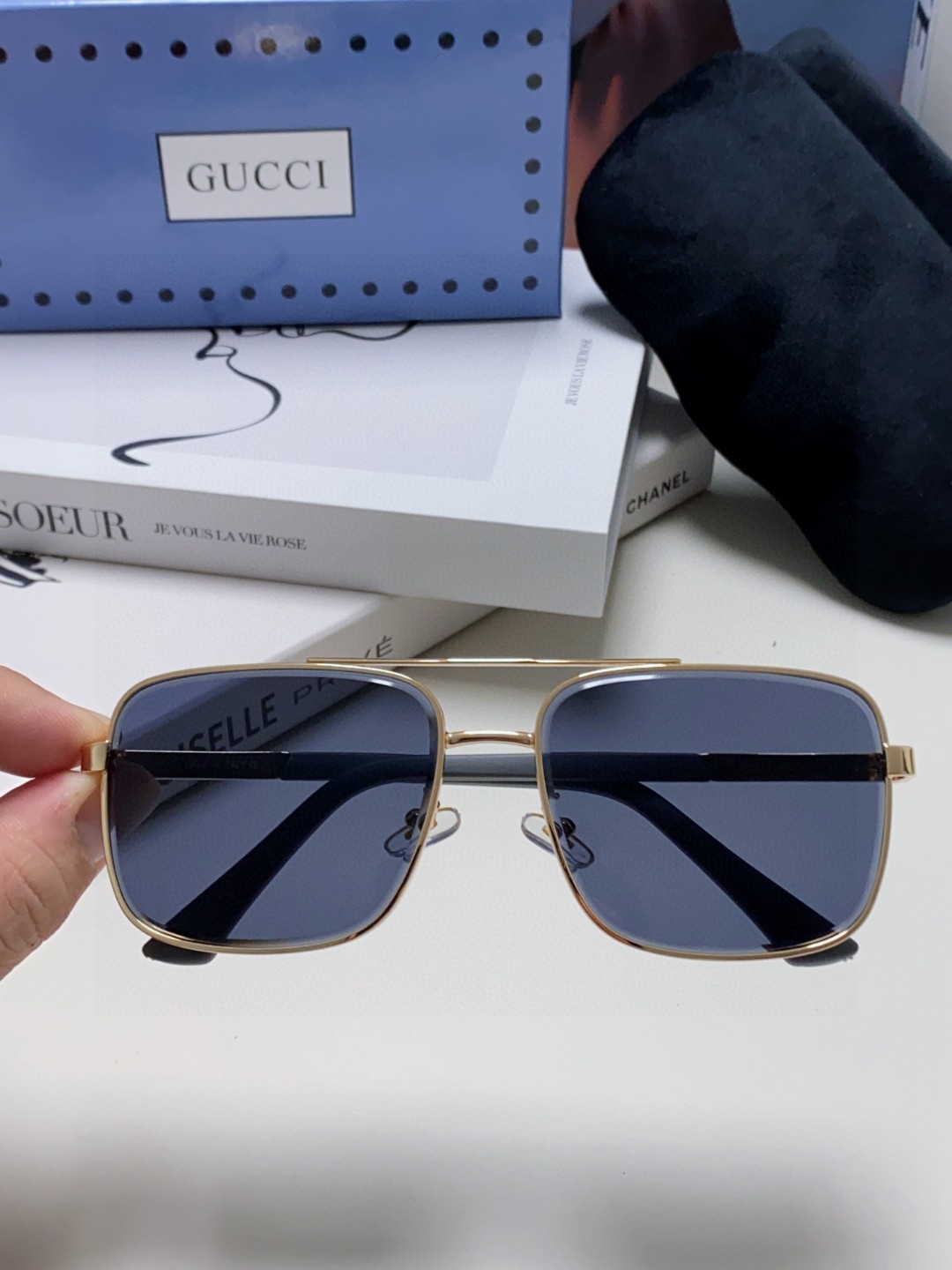  Gucci古奇 2025新款男女同款太阳镜 时尚潮流驾驶墨镜 户外出行休闲眼镜男士墨镜