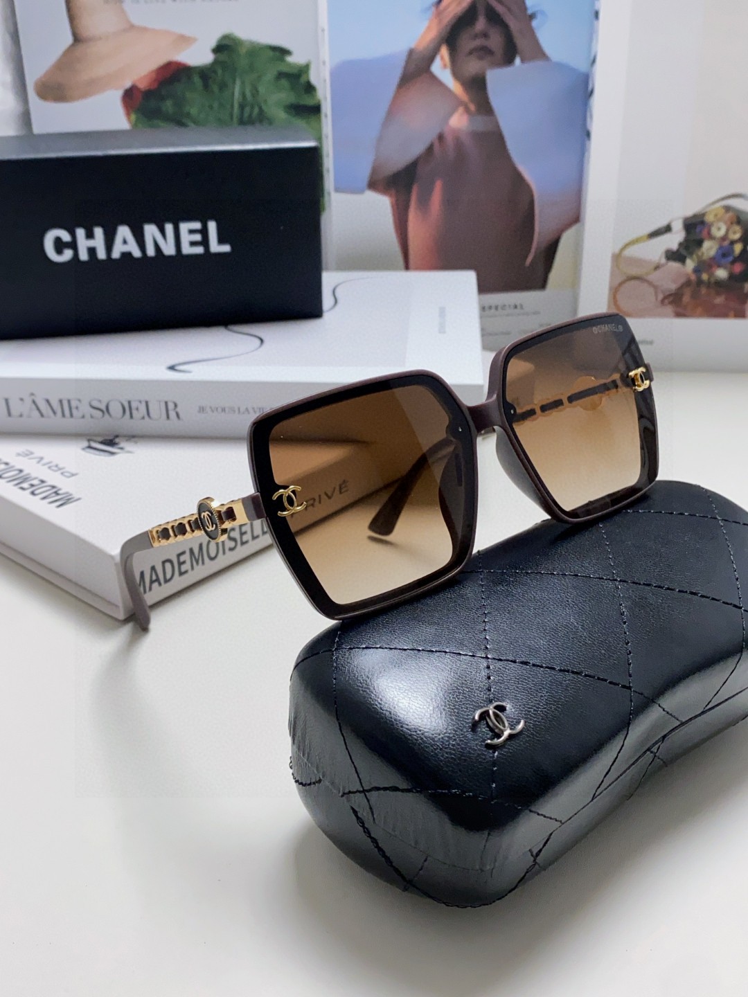  Chanel香奈儿2025新款偏光太阳镜时尚女士墨镜小香风同款编织链条镜腿潮流遮阳防晒