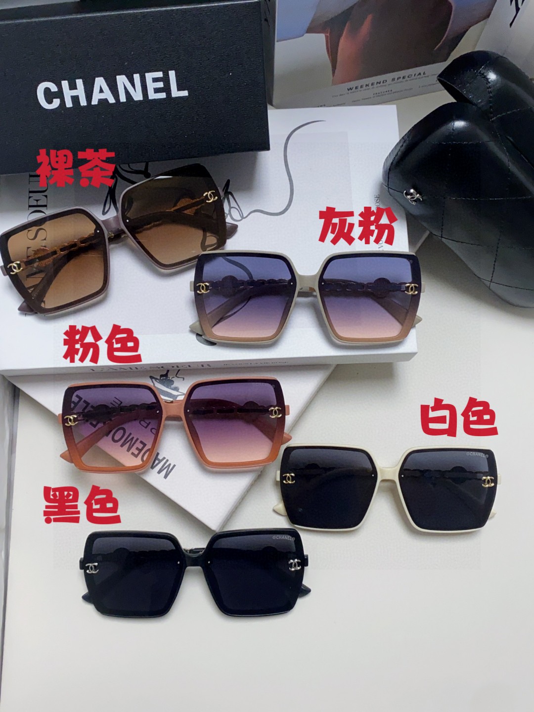  Chanel香奈儿2025新款偏光太阳镜时尚女士墨镜小香风同款编织链条镜腿潮流遮阳防晒