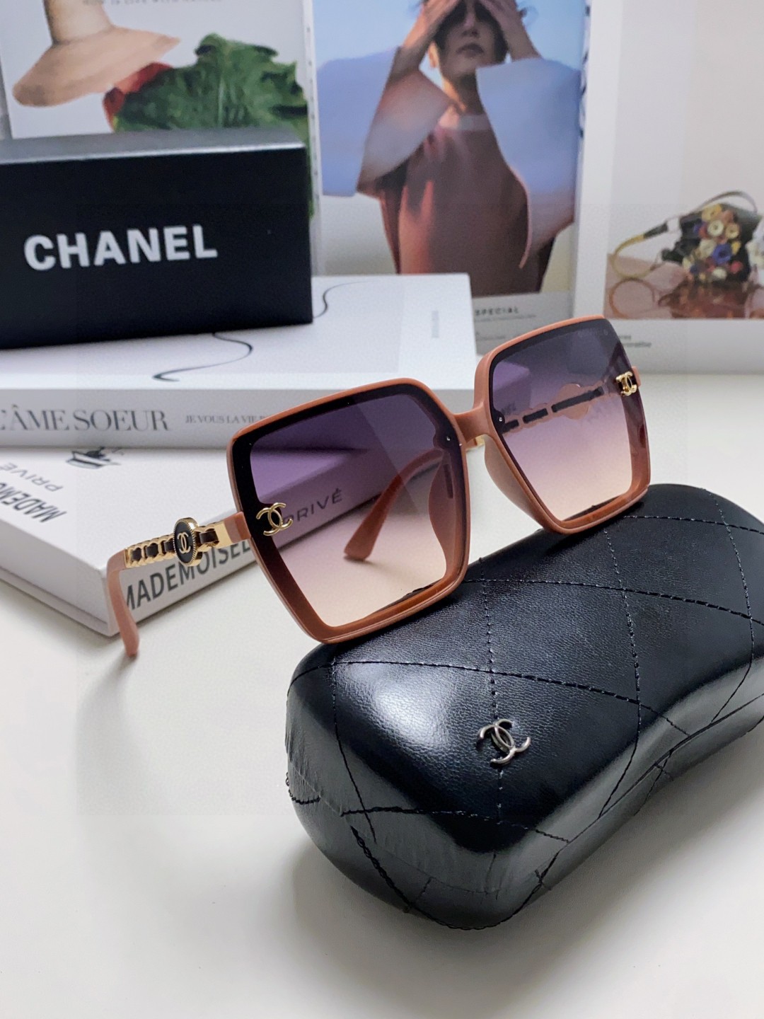  Chanel香奈儿2025新款偏光太阳镜时尚女士墨镜小香风同款编织链条镜腿潮流遮阳防晒