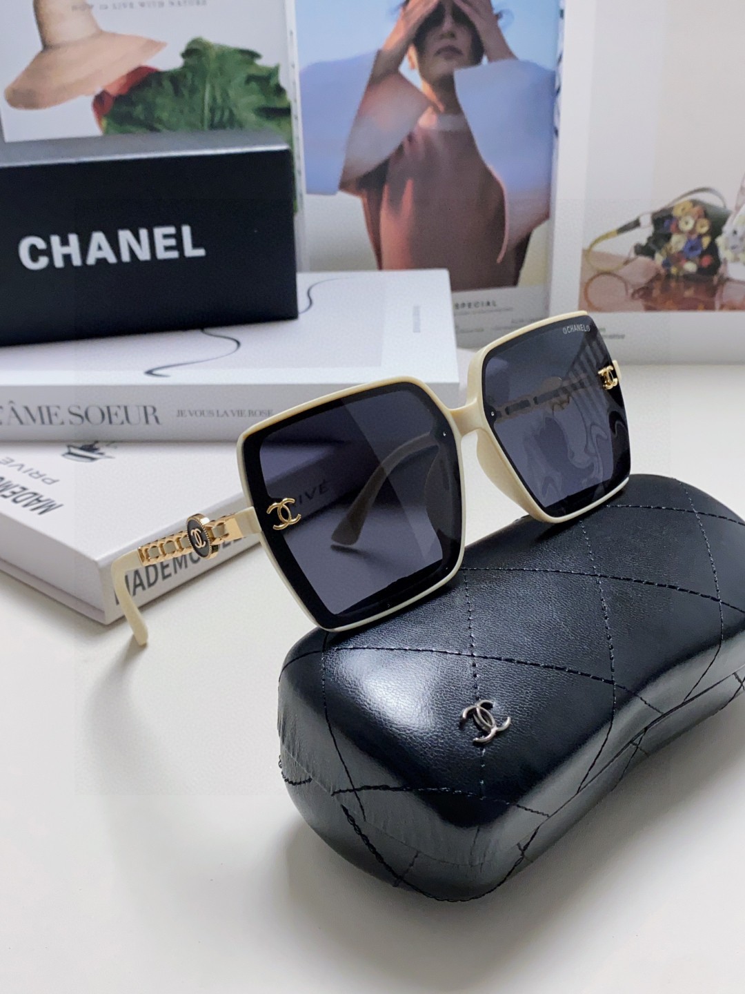  Chanel香奈儿2025新款偏光太阳镜时尚女士墨镜小香风同款编织链条镜腿潮流遮阳防晒
