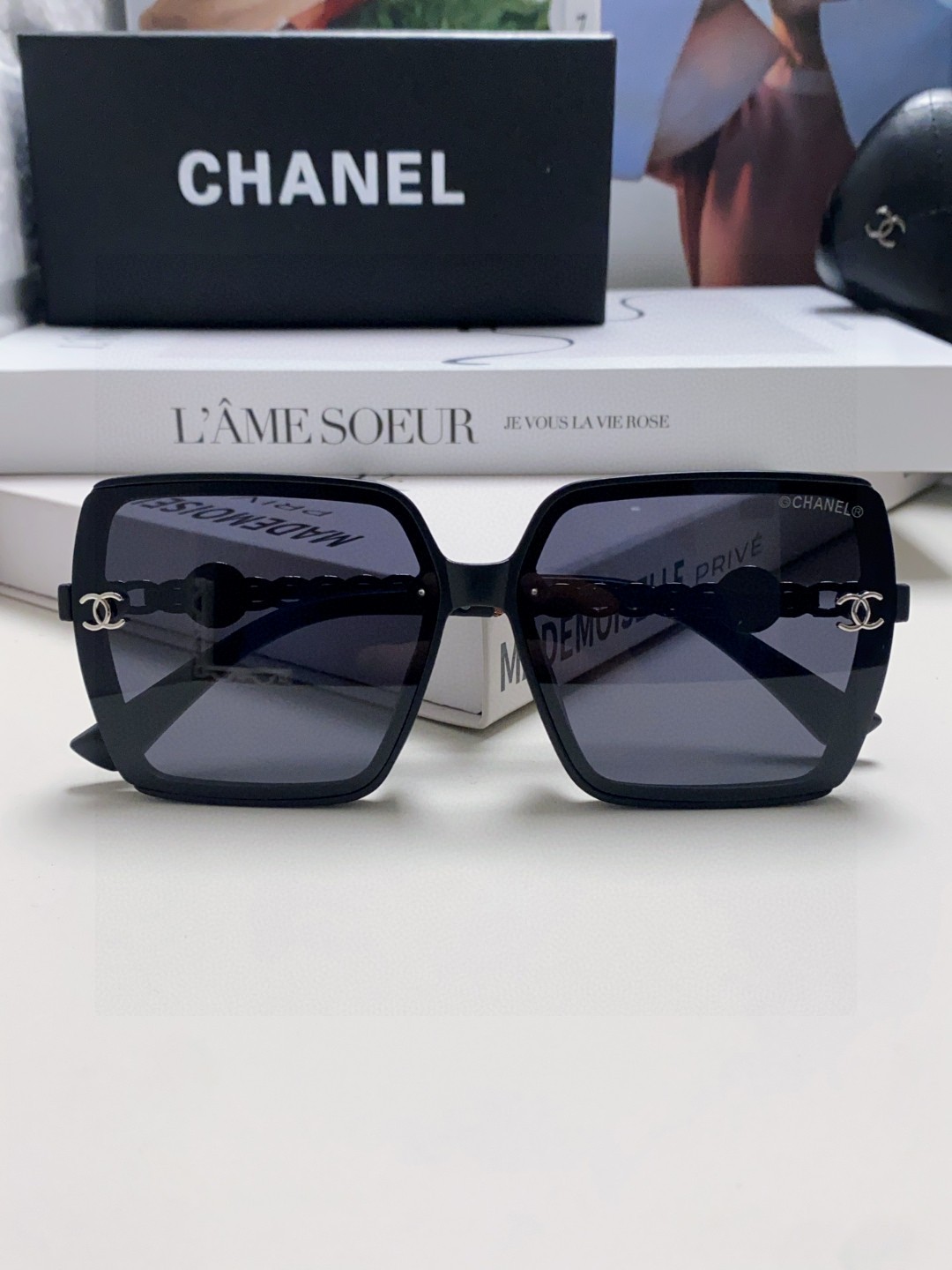  Chanel香奈儿2025新款偏光太阳镜时尚女士墨镜小香风同款编织链条镜腿潮流遮阳防晒