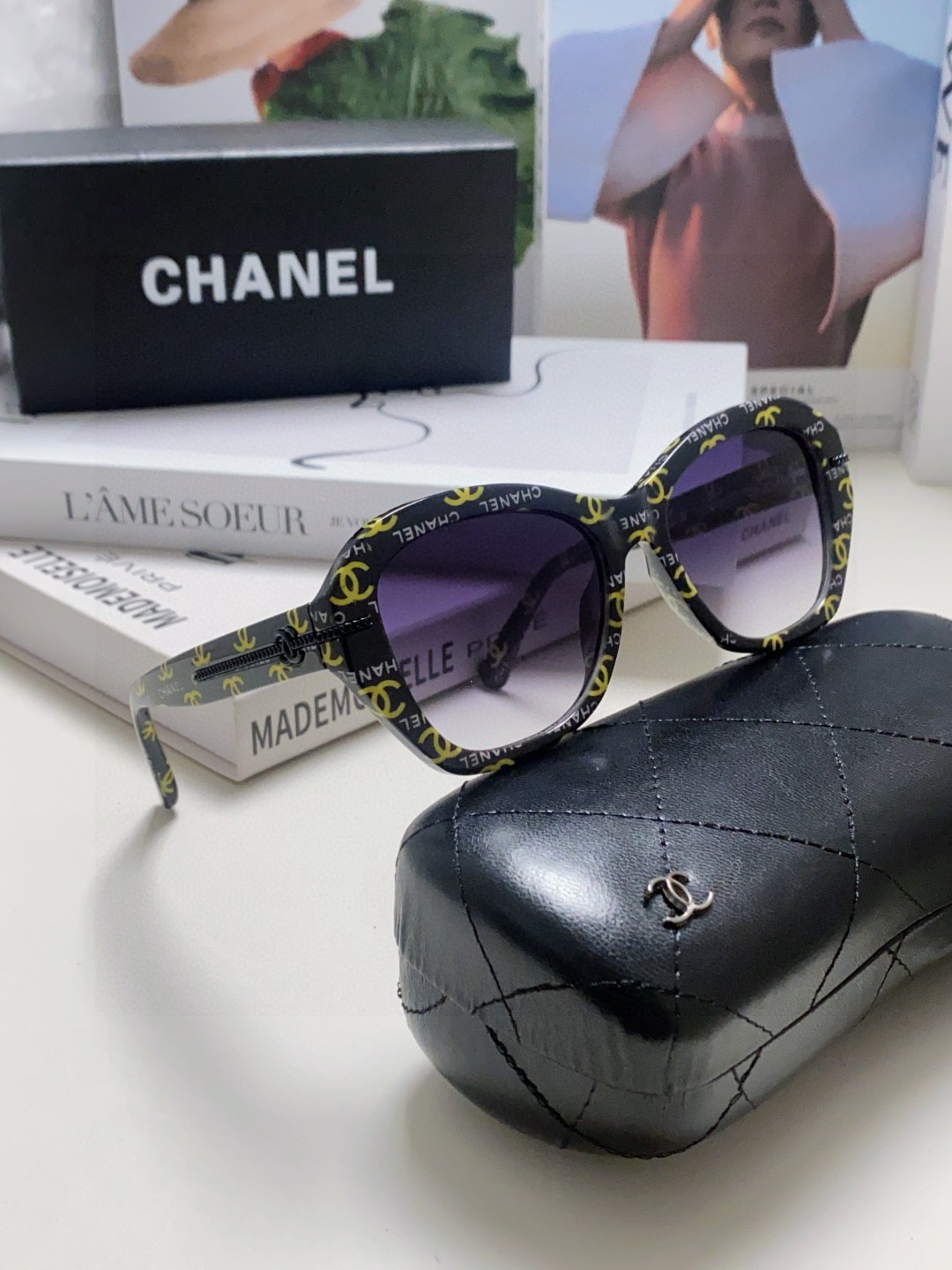  Chanel香奈儿 2025小香墨镜链条腿蝶形大脸显瘦简约个性太阳镜方小红书高级 