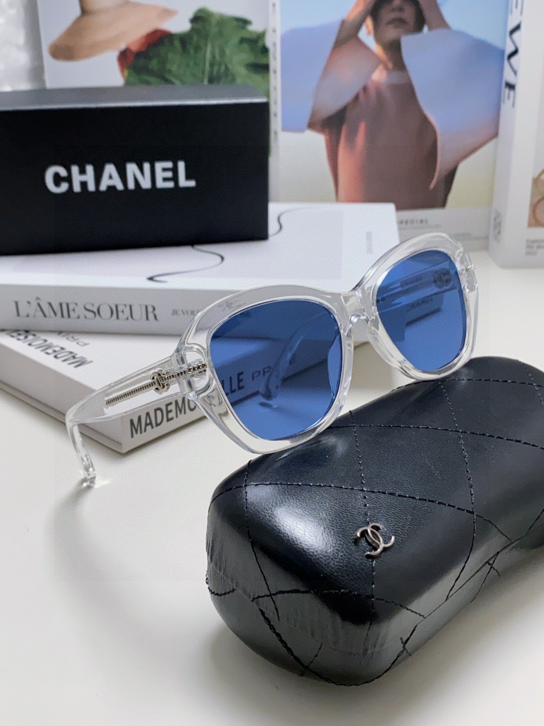  Chanel香奈儿 2025小香墨镜链条腿蝶形大脸显瘦简约个性太阳镜方小红书高级 