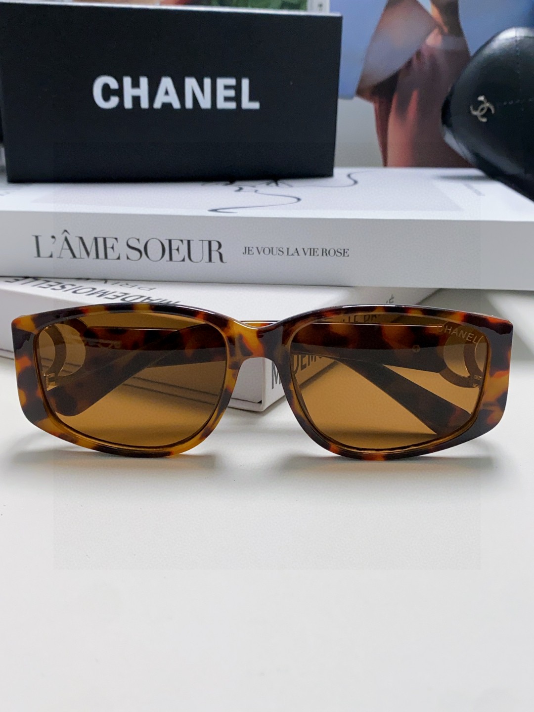  CHANEL香奈儿 双C大logoY2K中古墨镜VINTAGE太阳眼镜  时尚优雅黑框金属墨镜男女wo