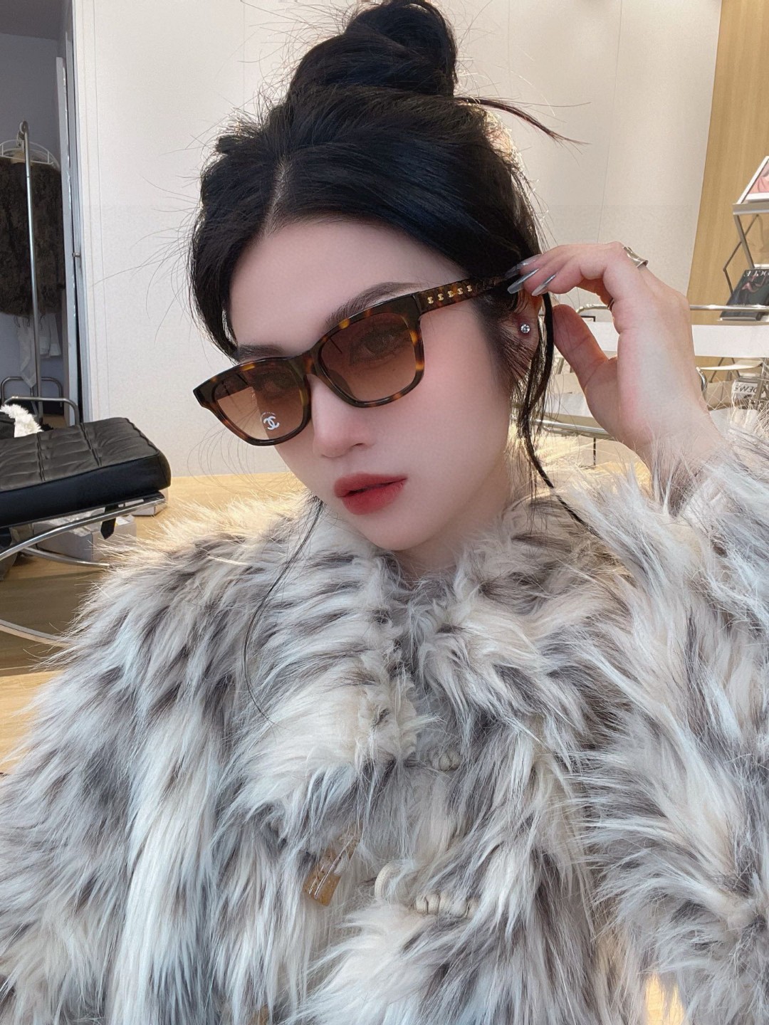  Chanel香奈儿 新款菱格logo墨镜 太阳眼镜男女通用  CH5484 