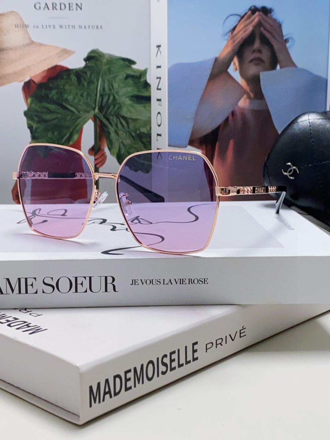  Chanel香奈儿 2025大牌同款太阳镜女新款韩版ins潮流网红大框金属墨镜气质女神范 
