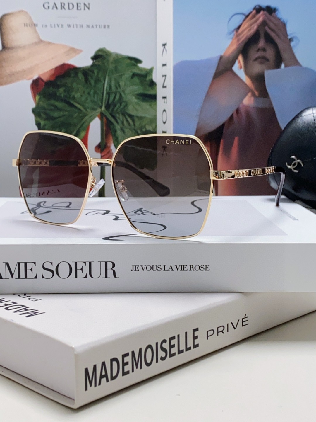  Chanel香奈儿 2025大牌同款太阳镜女新款韩版ins潮流网红大框金属墨镜气质女神范 