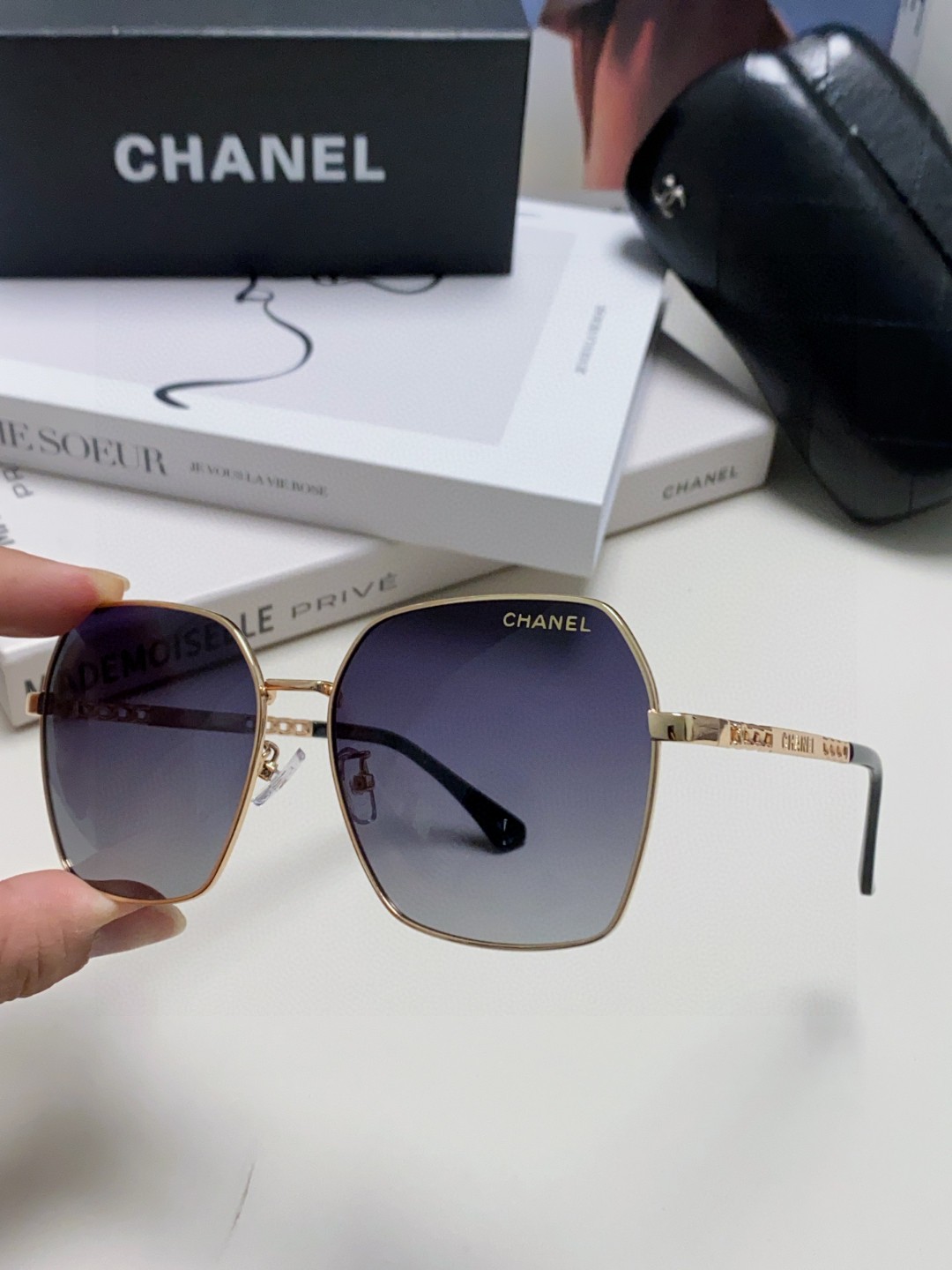  Chanel香奈儿 2025大牌同款太阳镜女新款韩版ins潮流网红大框金属墨镜气质女神范 