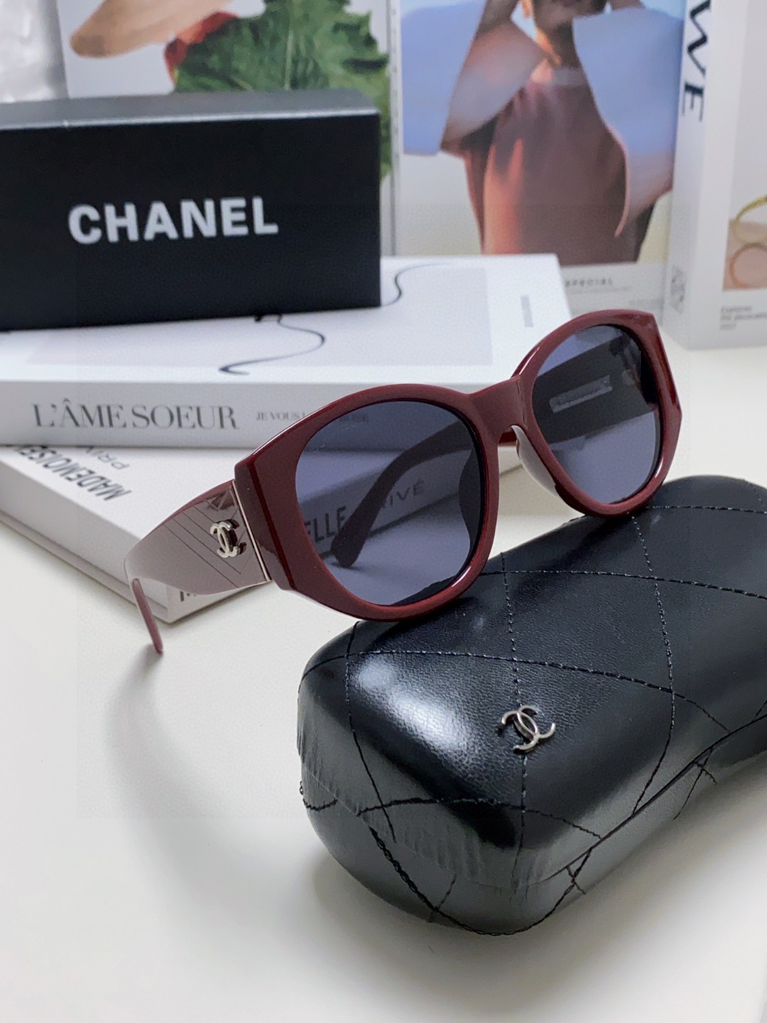  Chanel香奈儿 25新品墨镜女方圆脸太阳眼镜偏光猫眼镜框  宽腿 网红爆款 女士墨镜