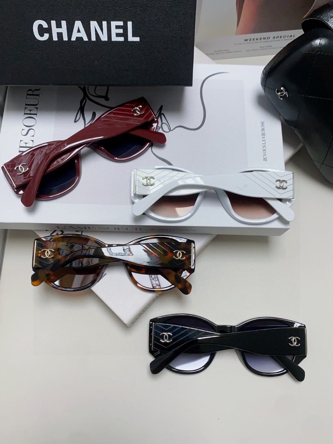  Chanel香奈儿 25新品墨镜女方圆脸太阳眼镜偏光猫眼镜框  宽腿 网红爆款 女士墨镜