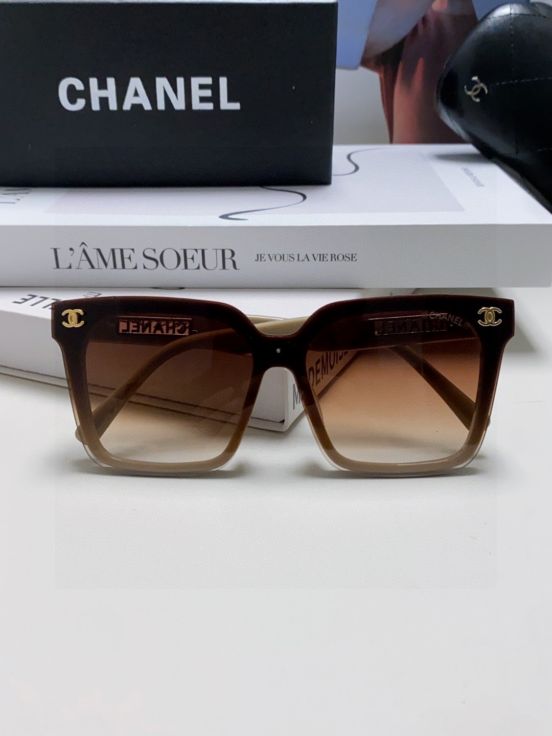  Chanel香奈儿 太阳镜🕶️圆脸宝看过来，超遮肉肉脸，显脸小川小香风25新款大方框墨镜百搭显瘦，巨显