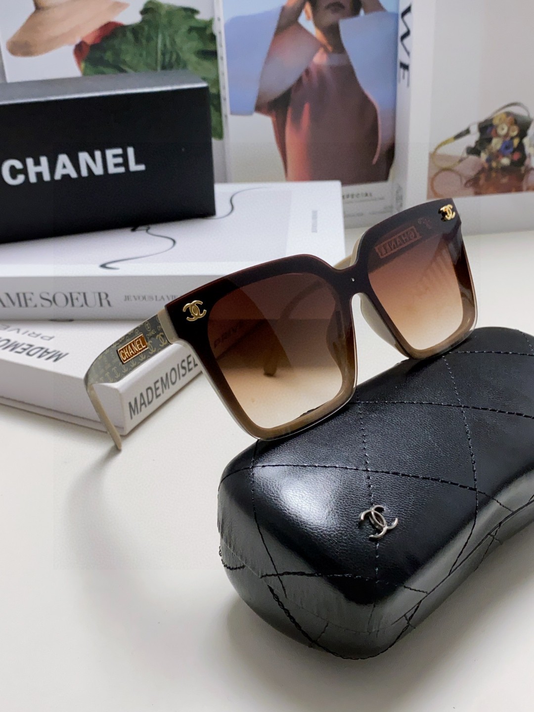  Chanel香奈儿 太阳镜🕶️圆脸宝看过来，超遮肉肉脸，显脸小川小香风25新款大方框墨镜百搭显瘦，巨显