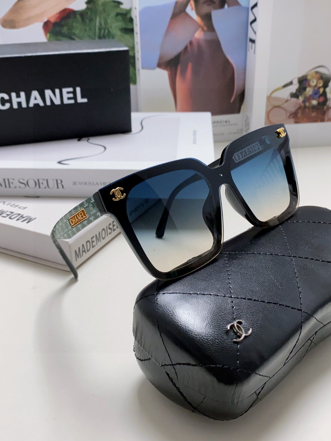  Chanel香奈儿 太阳镜🕶️圆脸宝看过来，超遮肉肉脸，显脸小川小香风25新款大方框墨镜百搭显瘦，巨显