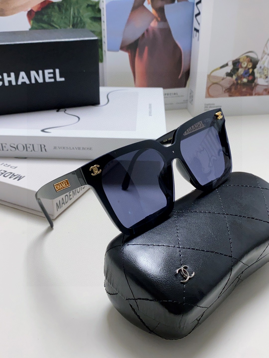  Chanel香奈儿 太阳镜🕶️圆脸宝看过来，超遮肉肉脸，显脸小川小香风25新款大方框墨镜百搭显瘦，巨显