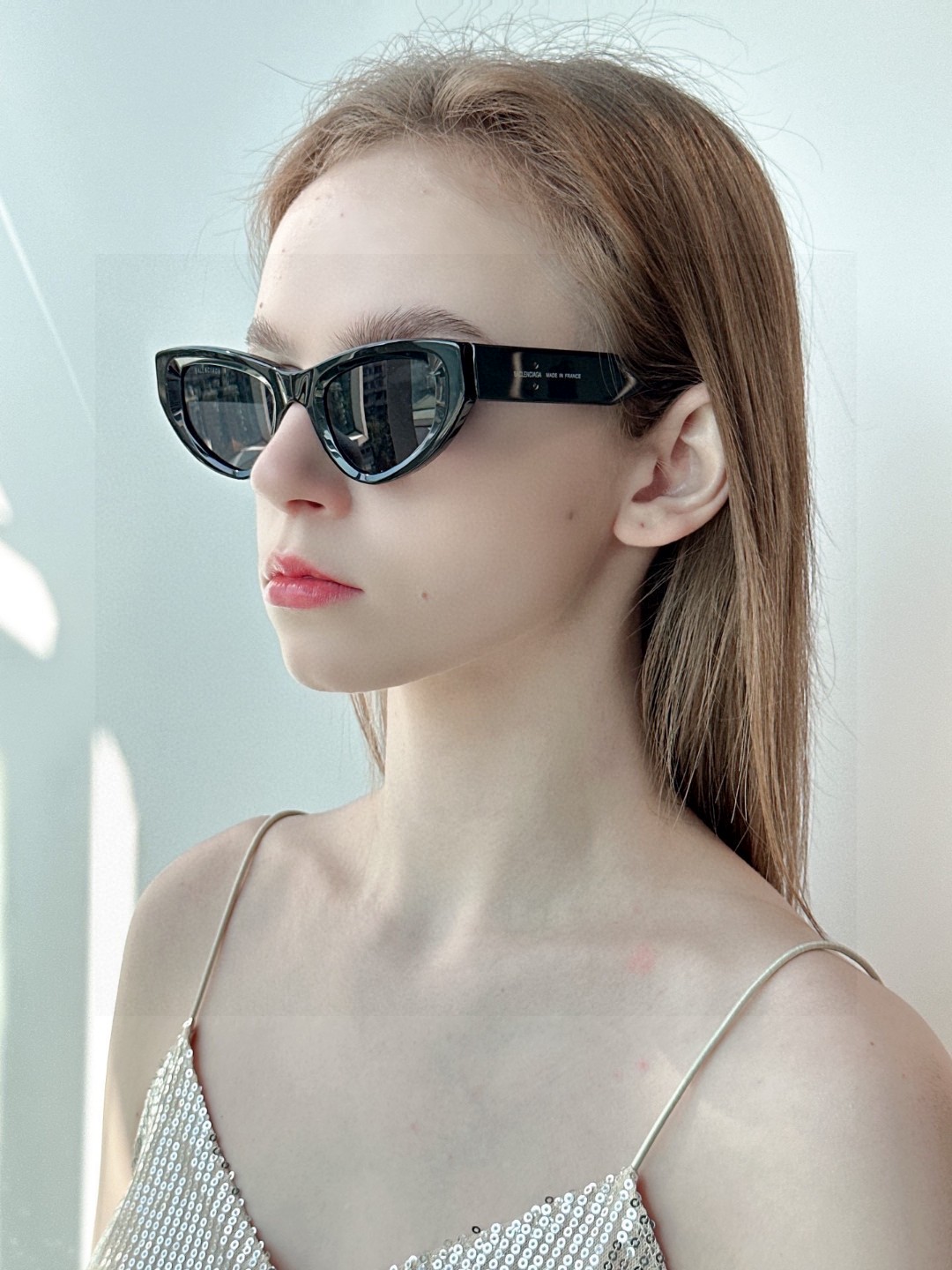  Balenciaga巴黎世家 2025新款猫眼墨镜个性遮阳男女偏光小红书网红街拍防紫外线太阳镜 