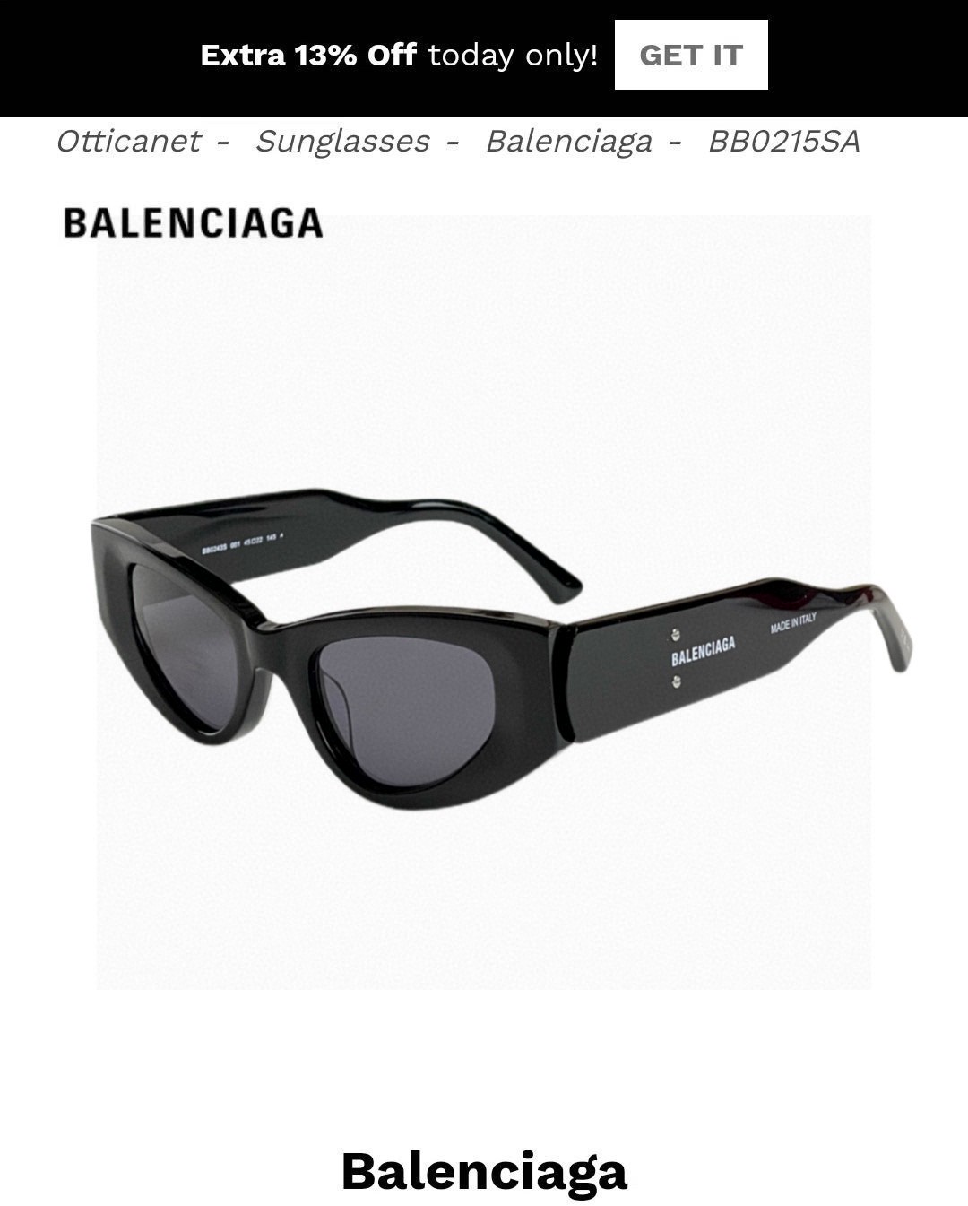  Balenciaga巴黎世家 2025新款猫眼墨镜个性遮阳男女偏光小红书网红街拍防紫外线太阳镜 