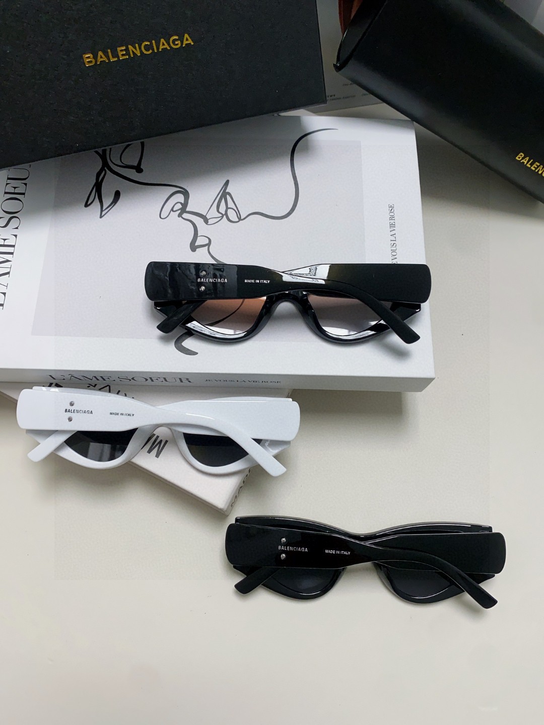  Balenciaga巴黎世家 2025新款猫眼墨镜个性遮阳男女偏光小红书网红街拍防紫外线太阳镜 