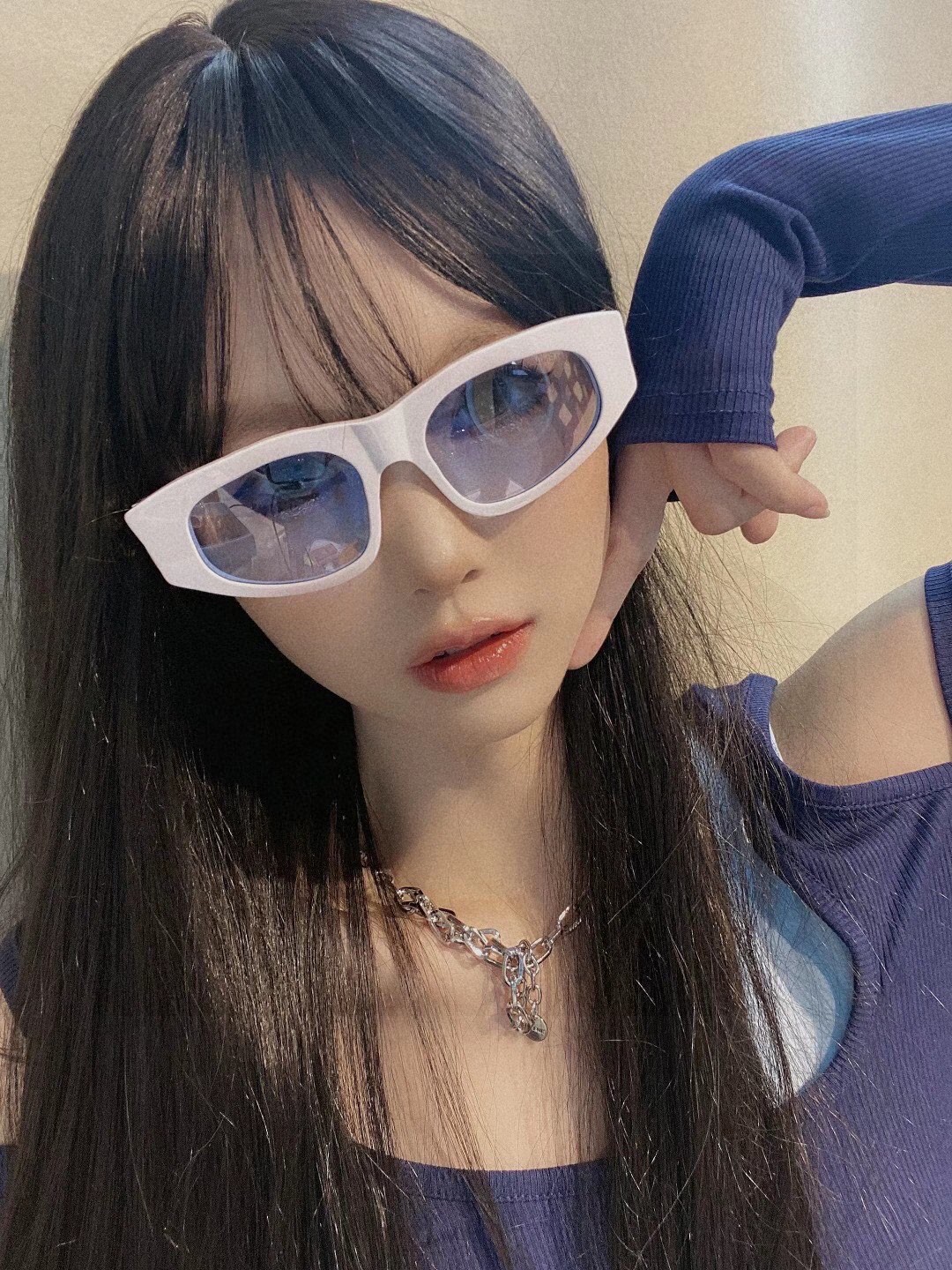  balenciaga巴黎世家 黑色墨镜双b街拍 女夏季太阳镜ins2025年新款嘻哈复古时尚高级感防紫