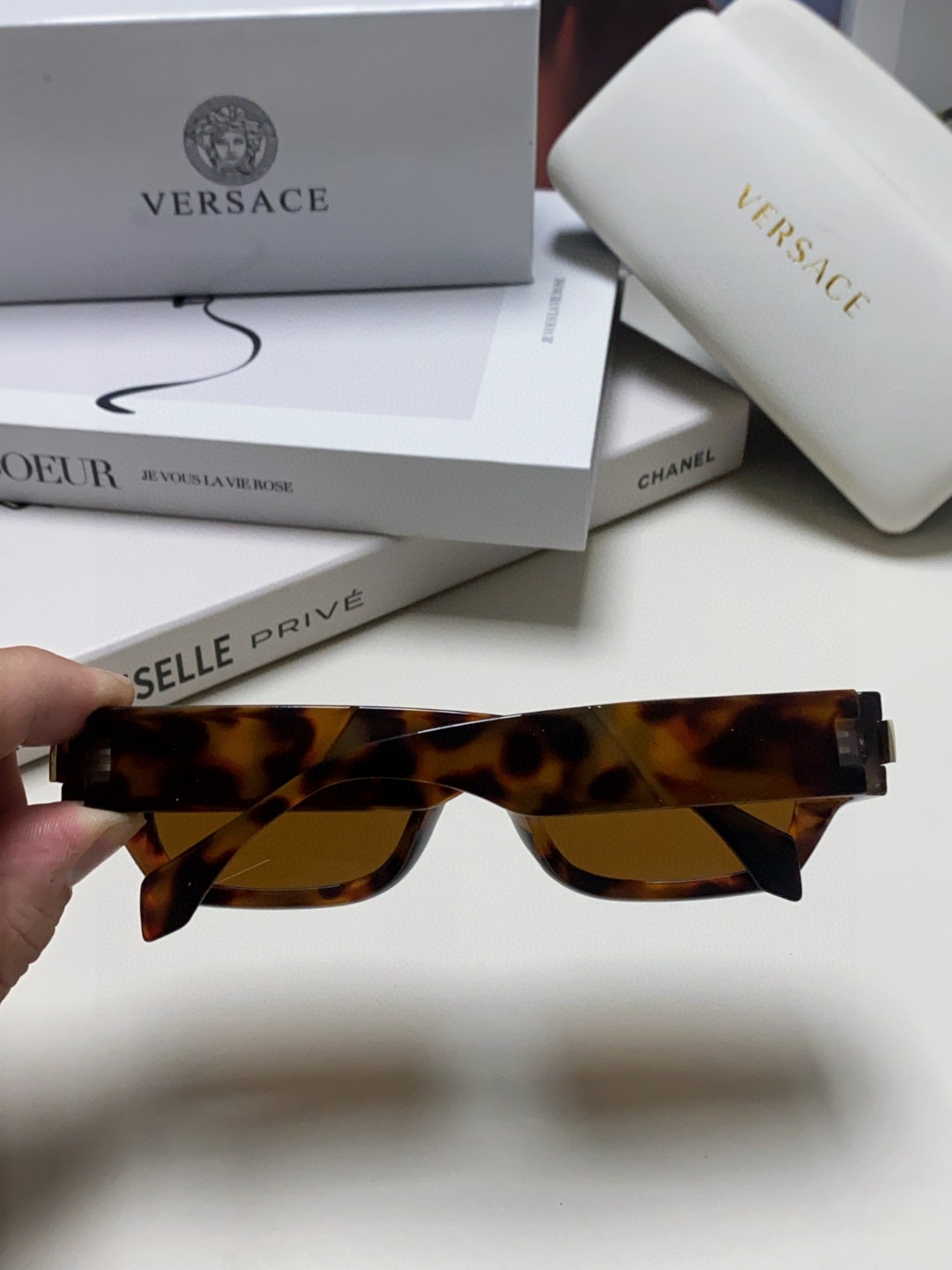  VERSACE/范思哲 2025新款 Classic ToP太阳镜 长方形色彩搭配街潮眼镜 男女通用 