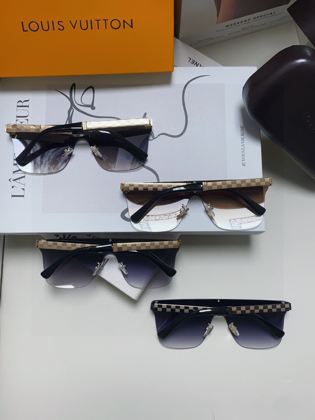  Lv路易威登男士新款太阳墨镜🕶️，老花陵格镜腿，出游开车必备
