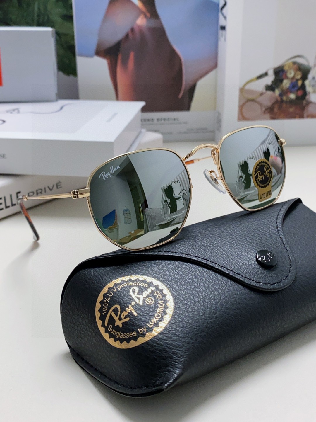  RAYBAN 雷朋 RB3548 平板玻璃镜片  🌻🌻🌸多边形镜框 🇮🇹💋💋炫彩潮款太阳镜，男女通用 