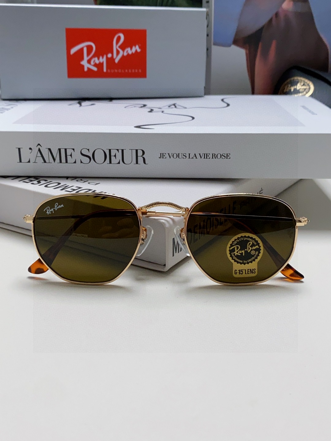  RAYBAN 雷朋 RB3548 平板玻璃镜片  🌻🌻🌸多边形镜框 🇮🇹💋💋炫彩潮款太阳镜，男女通用 