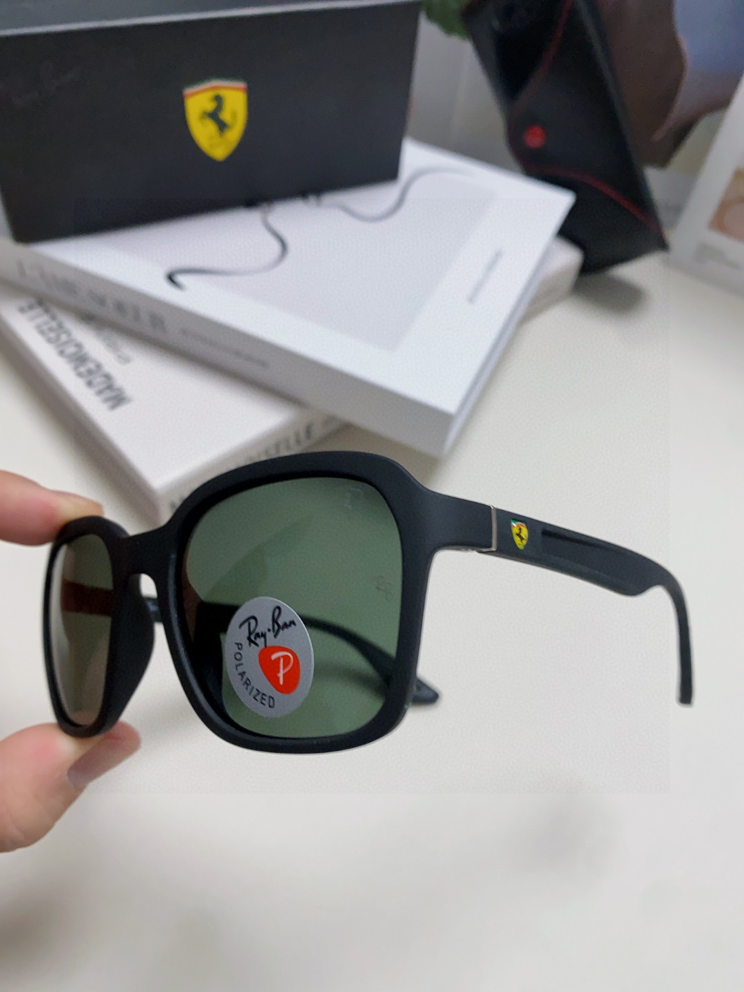  RayBan雷朋法拉利联名 太阳镜男女通用 偏光墨镜个性时尚舒适潮流RB4343