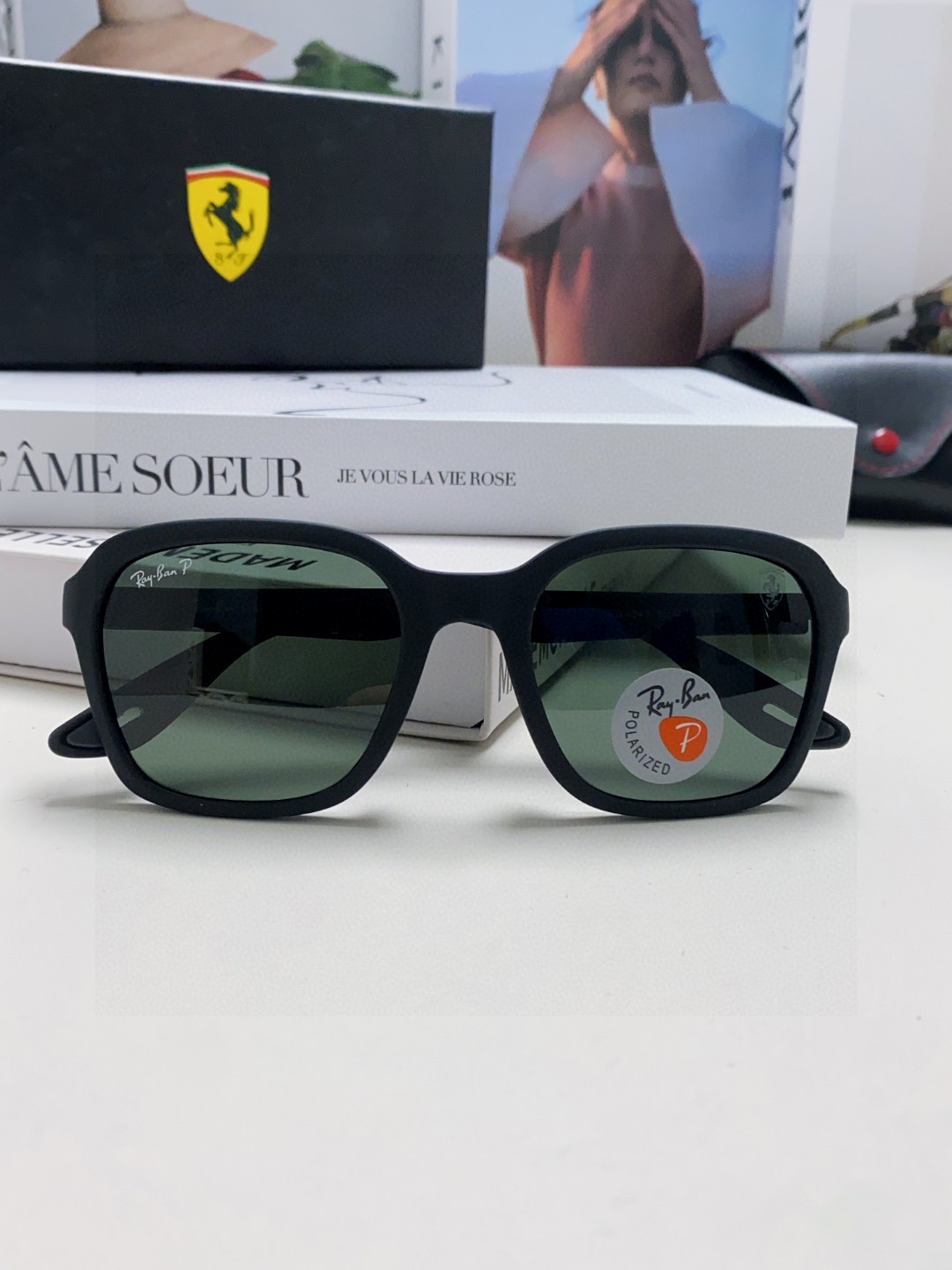  RayBan雷朋法拉利联名 太阳镜男女通用 偏光墨镜个性时尚舒适潮流RB4343