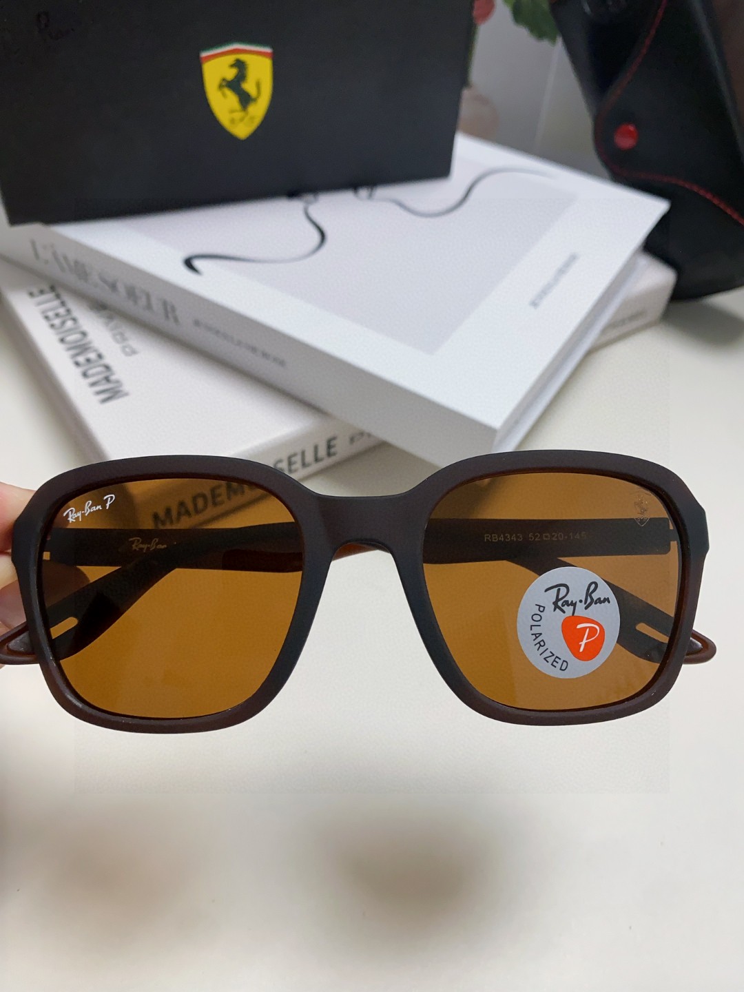  RayBan雷朋法拉利联名 太阳镜男女通用 偏光墨镜个性时尚舒适潮流RB4343