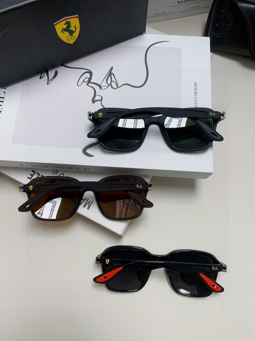  RayBan雷朋法拉利联名 太阳镜男女通用 偏光墨镜个性时尚舒适潮流RB4343