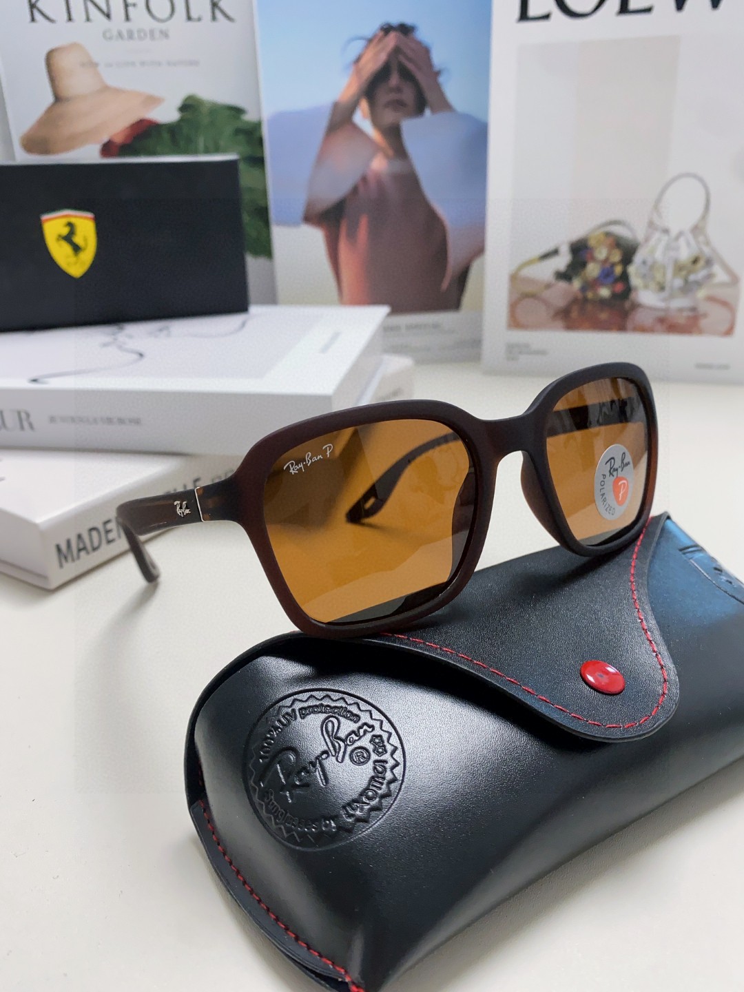 RayBan雷朋法拉利联名 太阳镜男女通用 偏光墨镜个性时尚舒适潮流RB4343