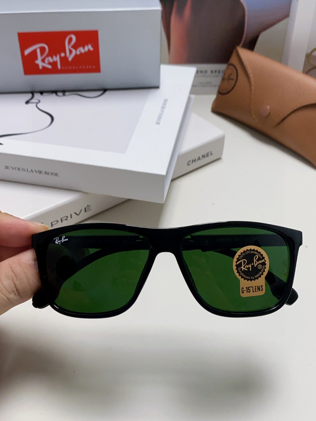  RayBan 雷朋 2025新款运动墨镜男女跑步骑行防风眼镜开车钓鱼太阳镜 高品质玻璃镜片 RB835