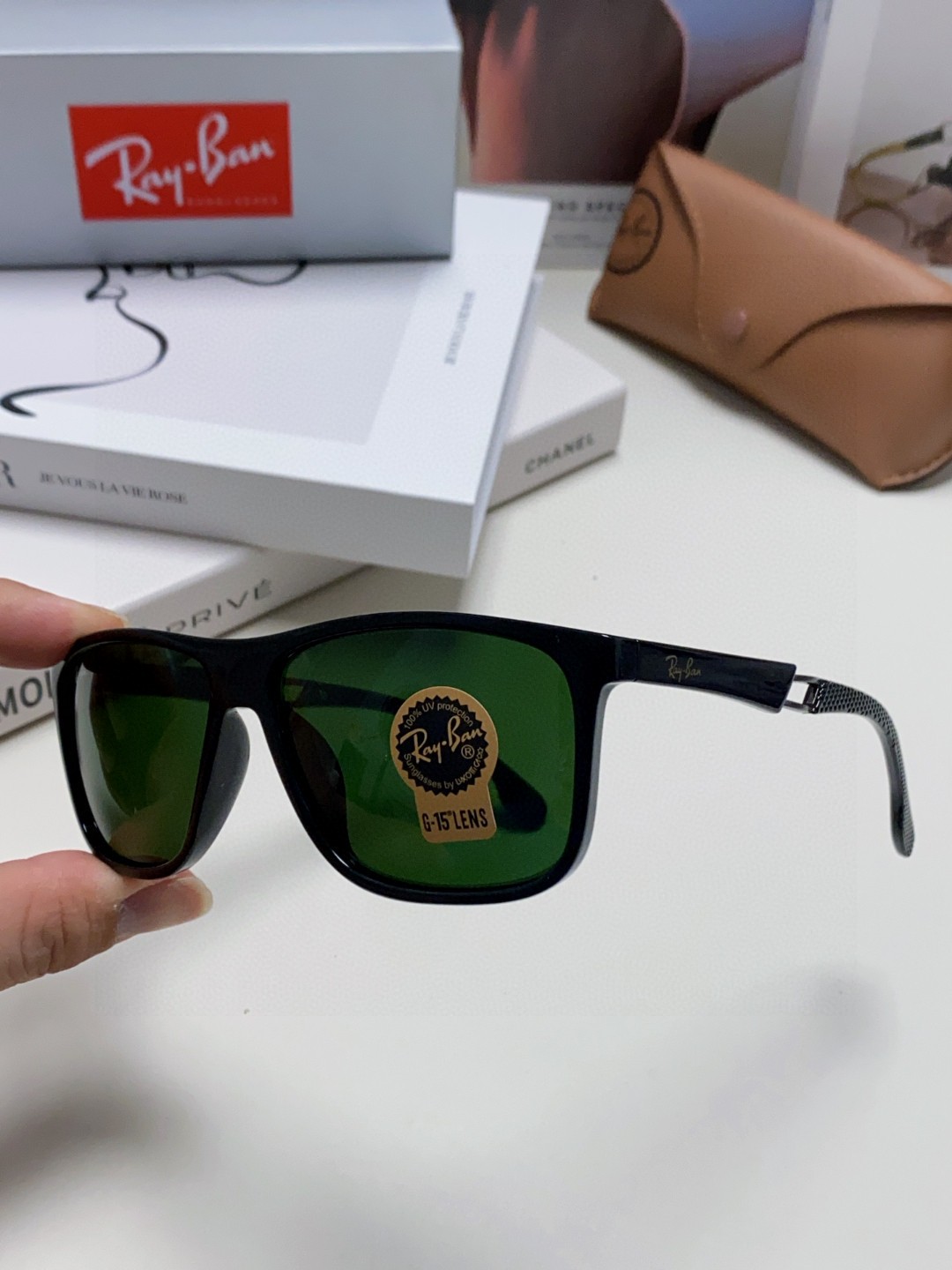  RayBan 雷朋 2025新款运动墨镜男女跑步骑行防风眼镜开车钓鱼太阳镜 高品质玻璃镜片 RB835