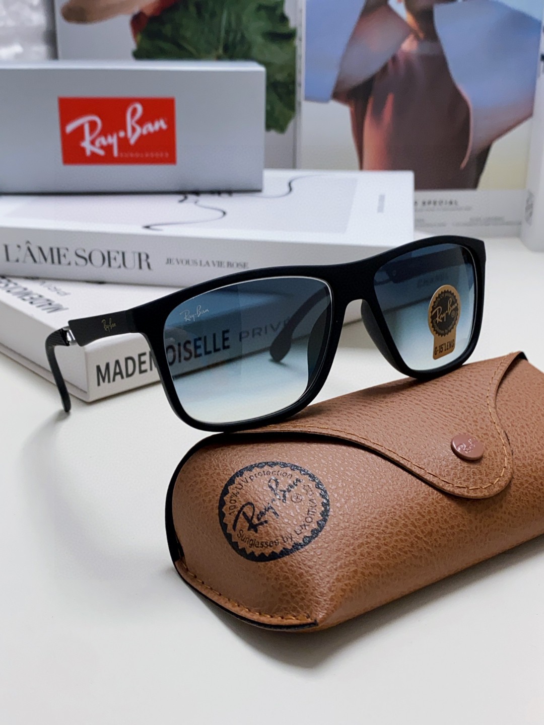  RayBan 雷朋 2025新款运动墨镜男女跑步骑行防风眼镜开车钓鱼太阳镜 高品质玻璃镜片 RB835