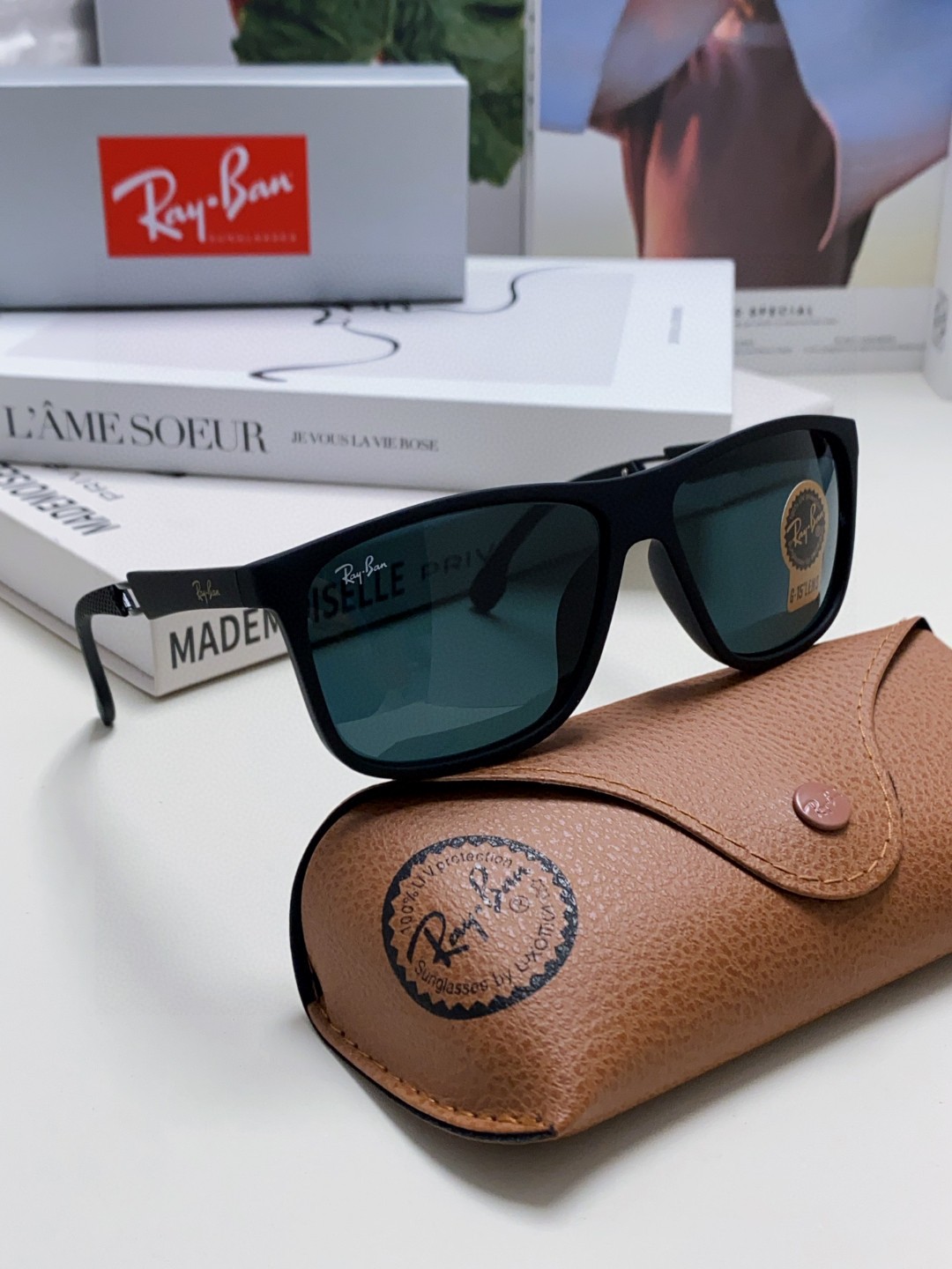  RayBan 雷朋 2025新款运动墨镜男女跑步骑行防风眼镜开车钓鱼太阳镜 高品质玻璃镜片 RB835