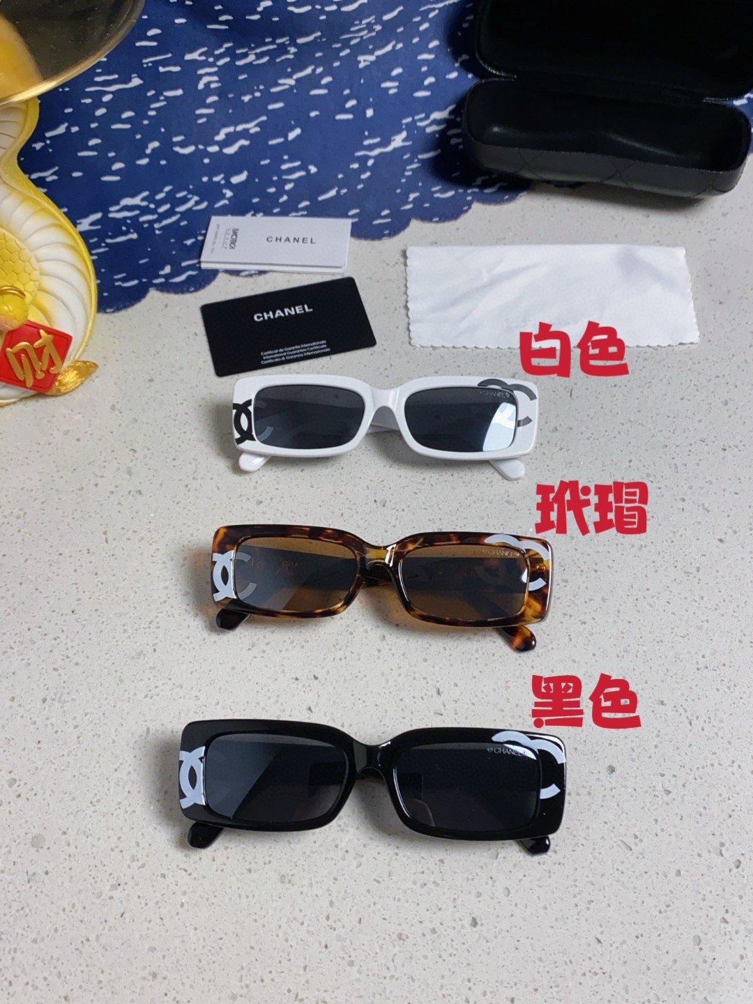  Chanel香奈儿 矩形小方框辣妹感小香墨镜时法式氛围复古防紫外线印花 太阳镜